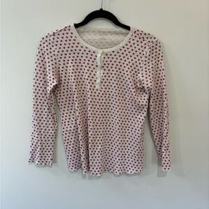 Roller Rabbi Heart Henley Long Sleeve Pajama Top